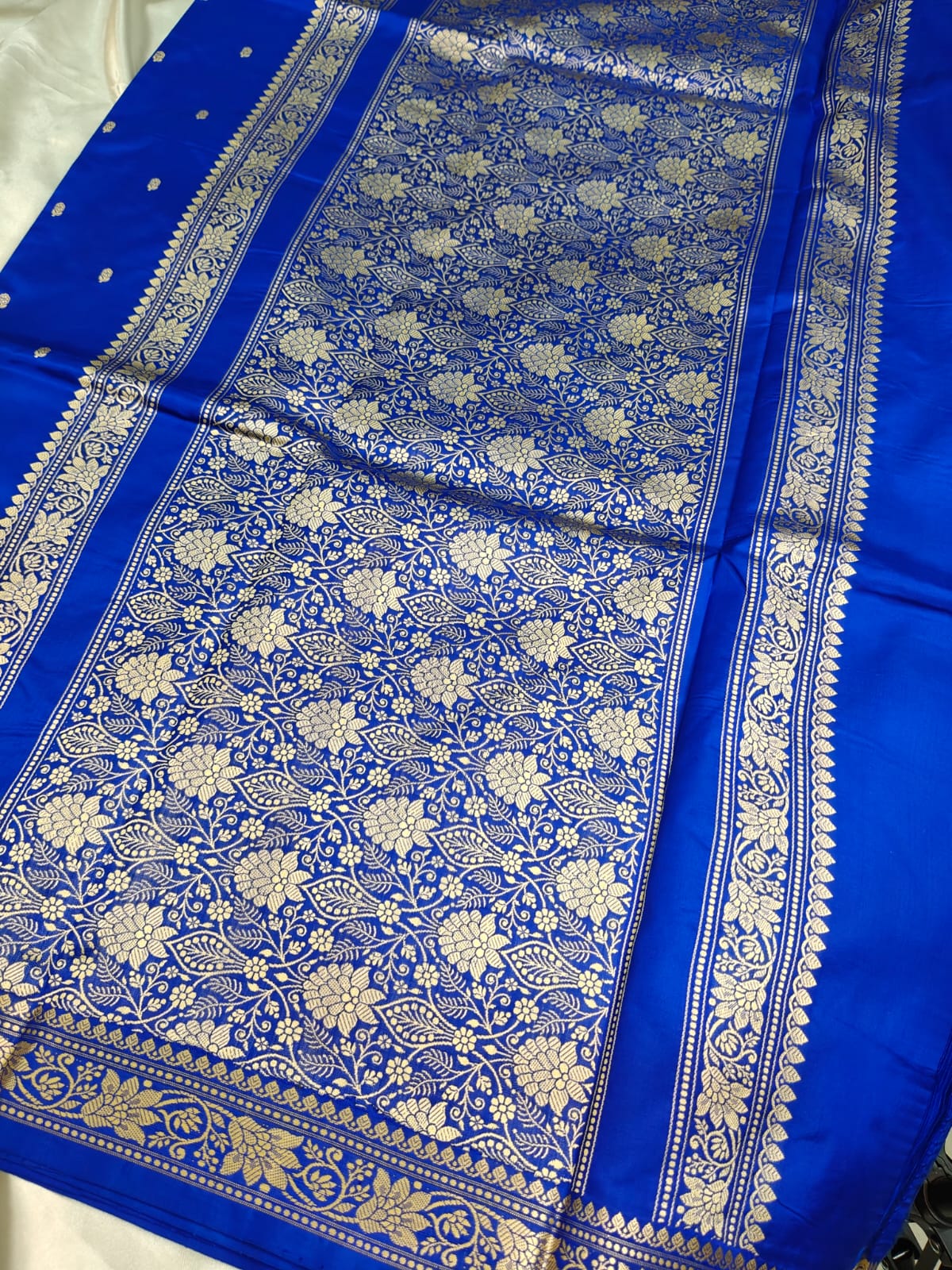 Royal Blue Pure Katan Banarasi Saree