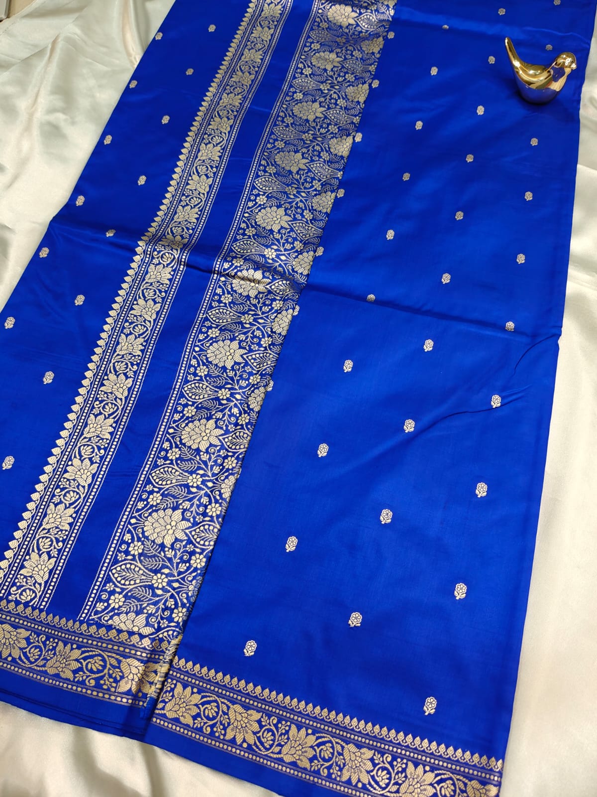 Royal Blue Pure Katan Banarasi Saree