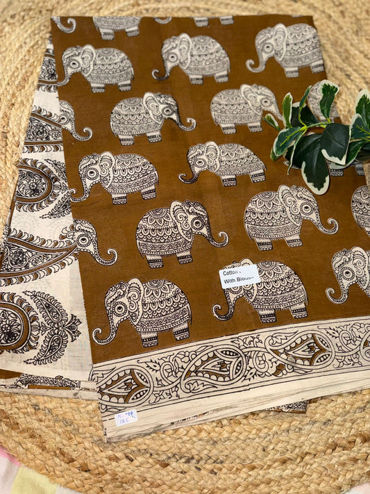 Kalamkari Pure Handloom Cotton Saree