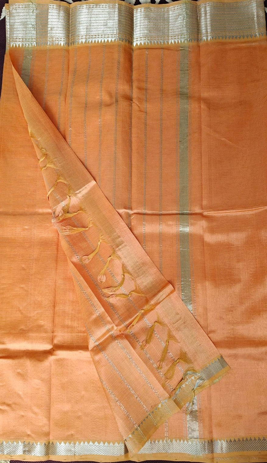 Blush Orange Mangalgiri Saree