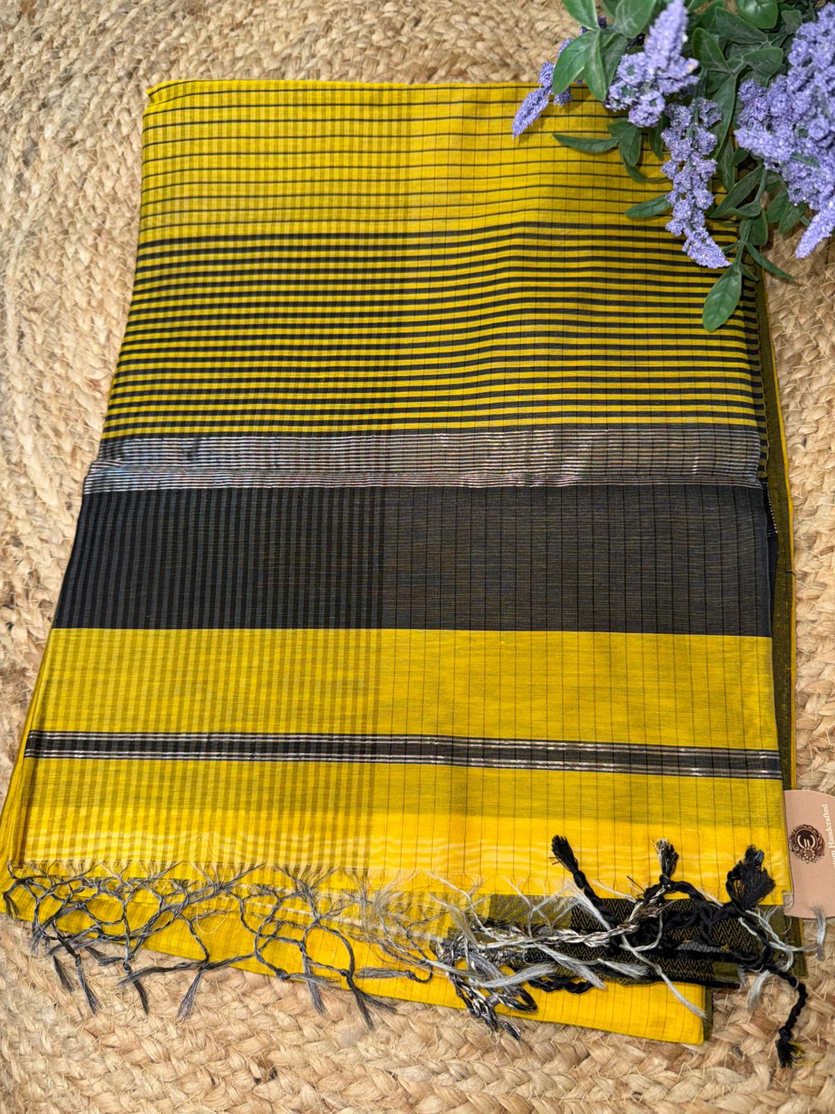 Haldi Hues Maheshwari Saree