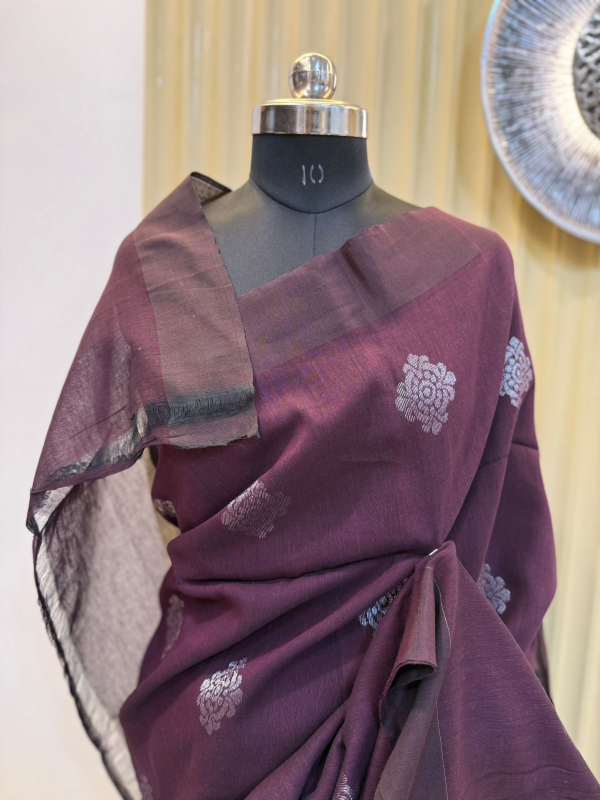 Plum Cotton Banarasi