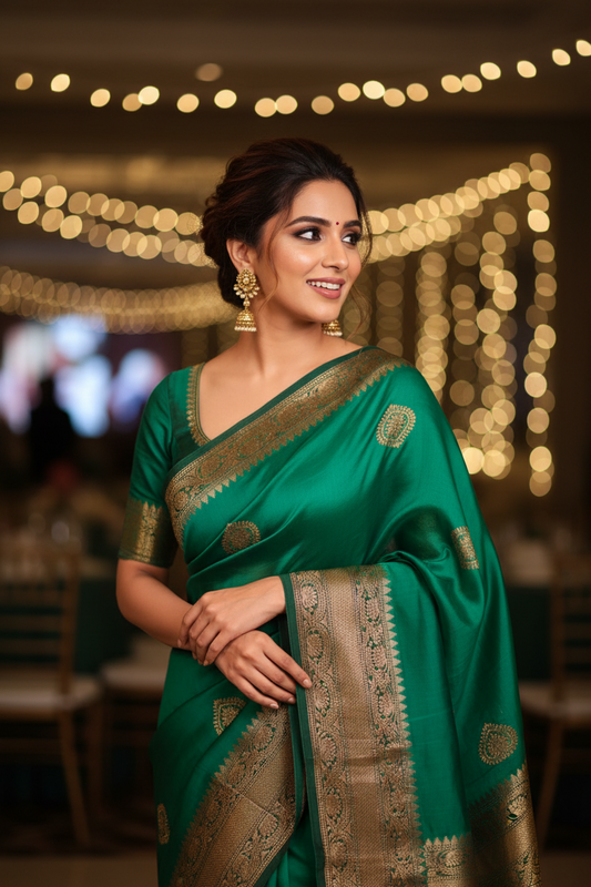 Green Kora Organza Banarasi